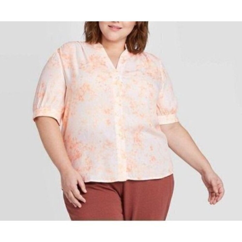 Ava & Viv Top Button Down Tie Dye Trendy Boho NWT